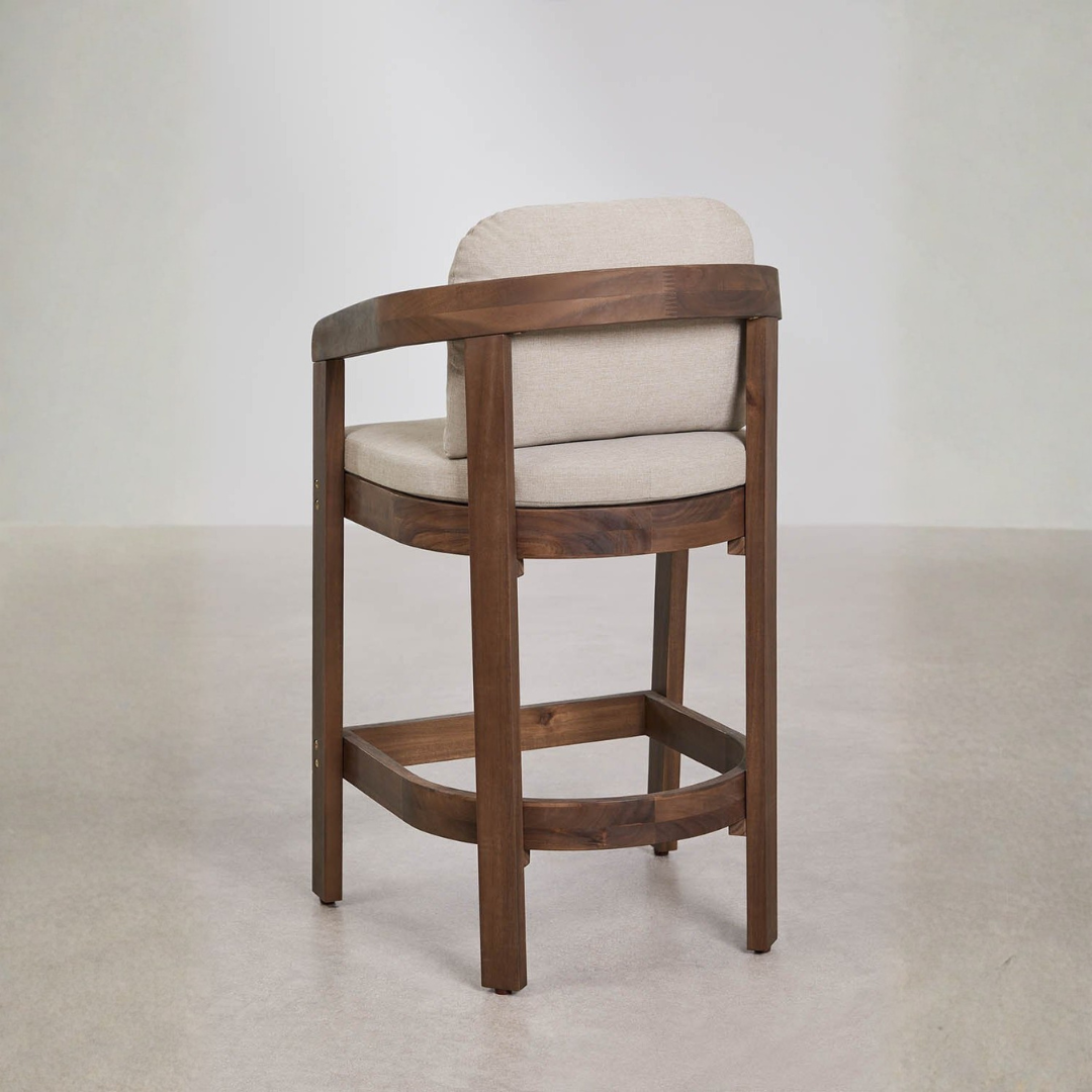 Uleno Acacia Wood High Garden Stool - Outdoor Comfort