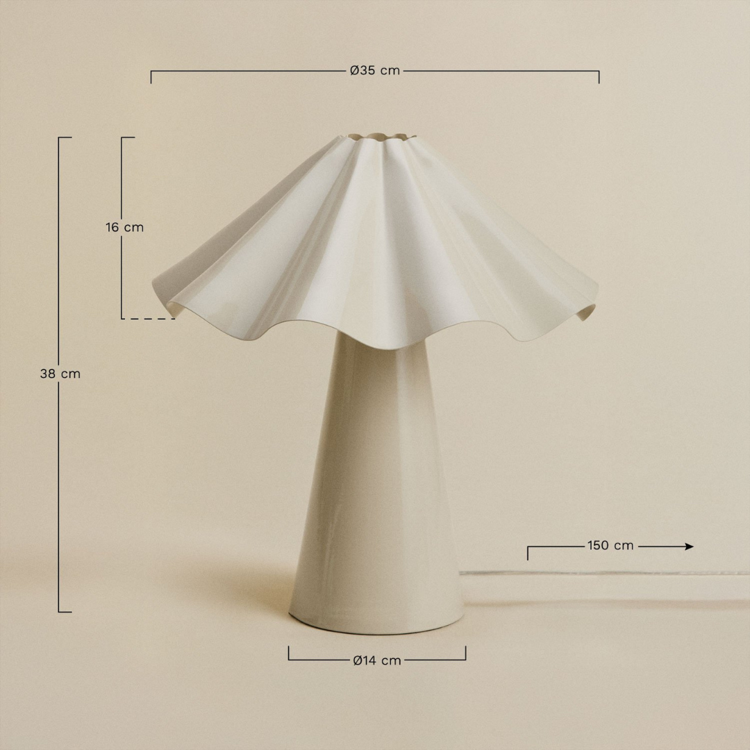 Veyora 40 cm Iron Table Lamp with Undulating Shade