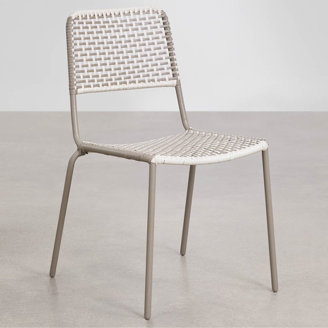 Veyra Stackable Dining Chair - Steel & Synthetic Wicker