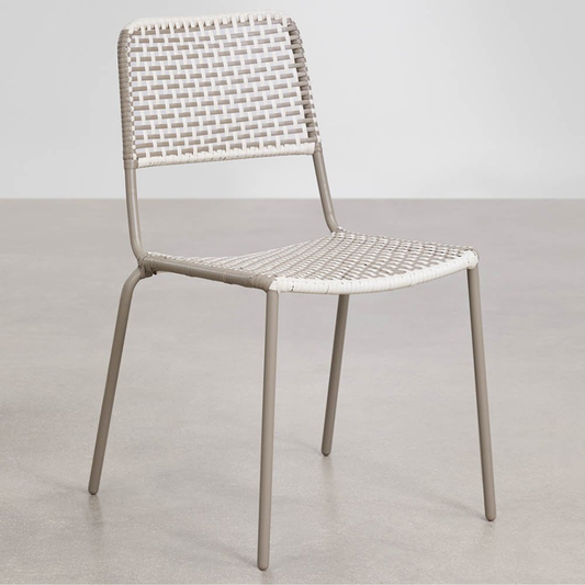 Veyra Stackable Dining Chair - Steel & Synthetic Wicker