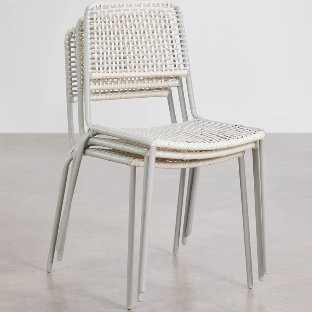 Veyra Stackable Dining Chair - Steel & Synthetic Wicker