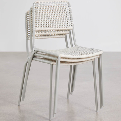 Veyra Stackable Dining Chair - Steel & Synthetic Wicker