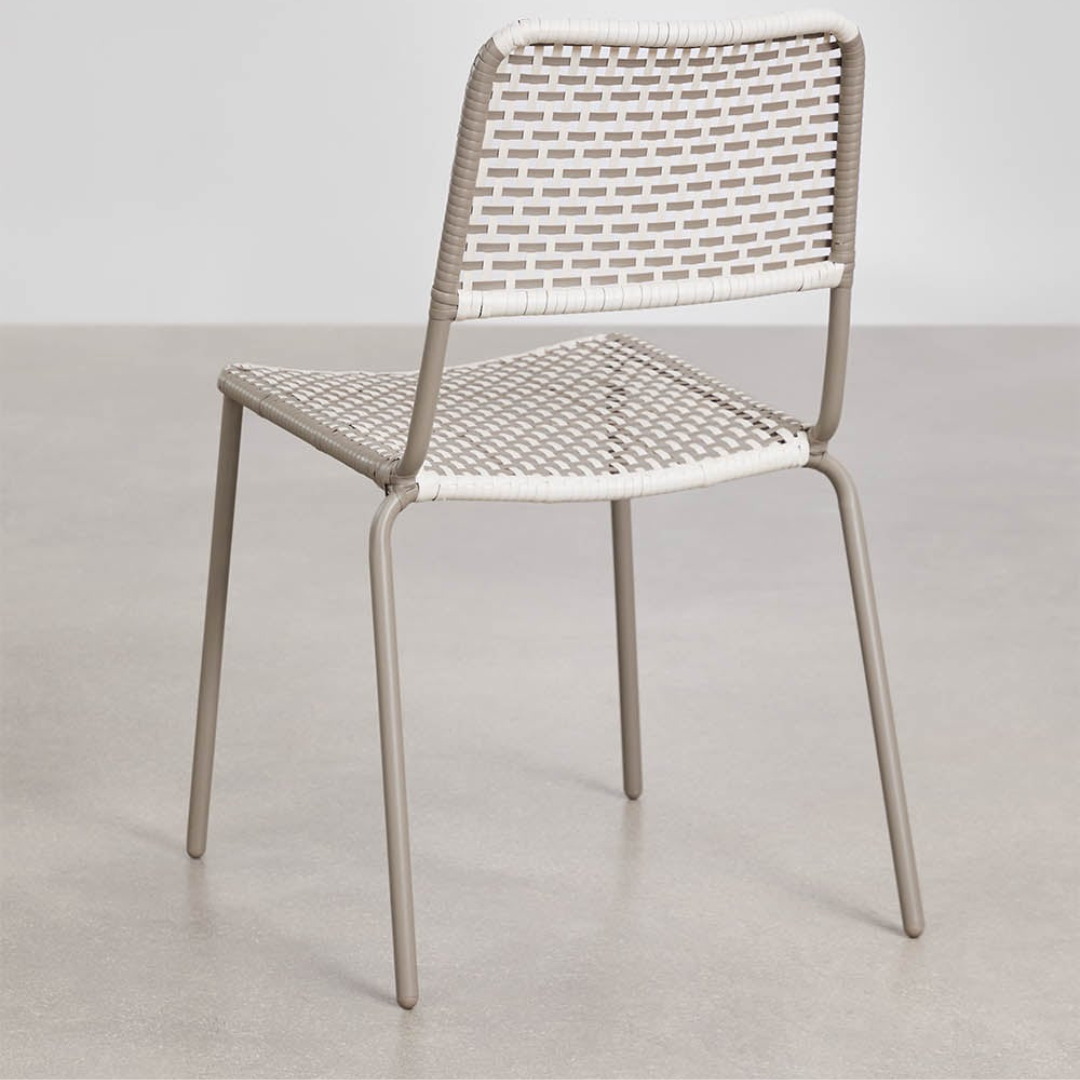 Veyra Stackable Dining Chair - Steel & Synthetic Wicker