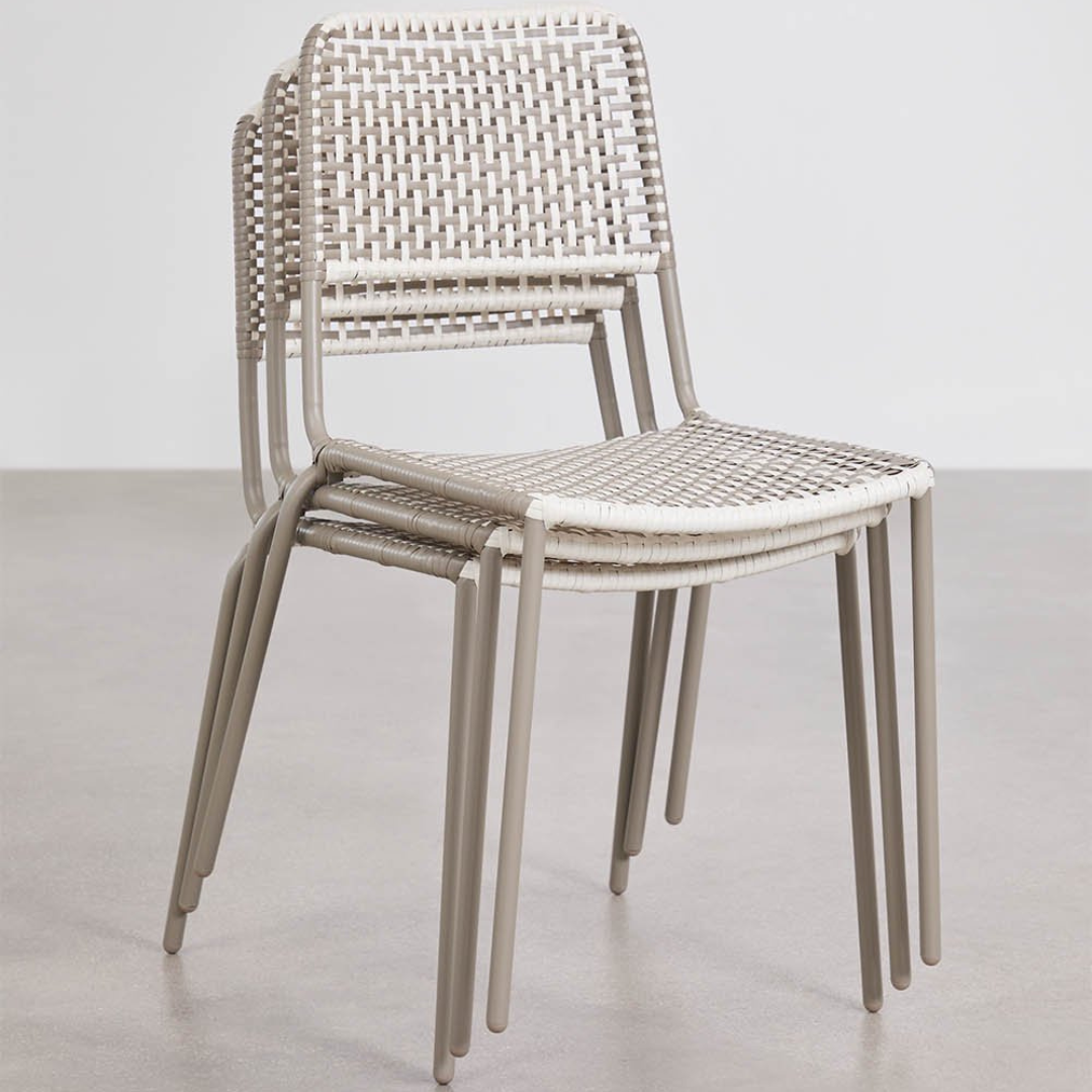Veyra Stackable Dining Chair - Steel & Synthetic Wicker