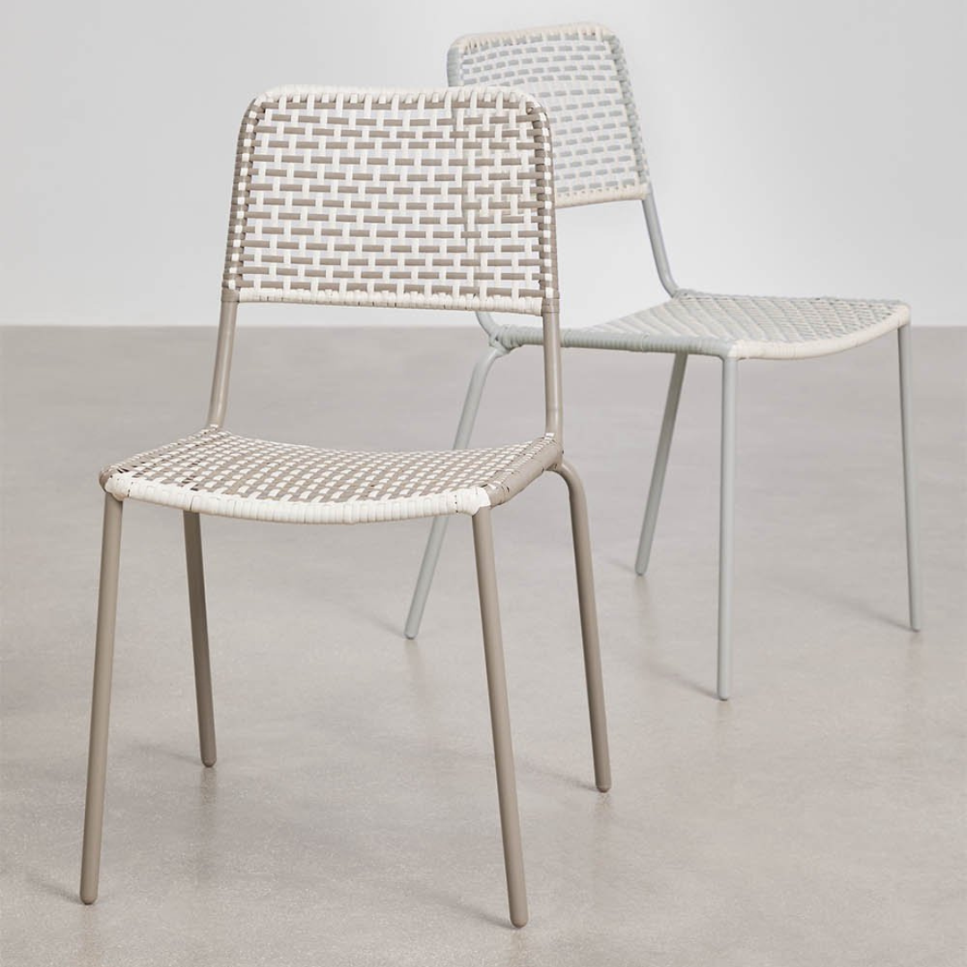 Veyra Stackable Dining Chair - Steel & Synthetic Wicker
