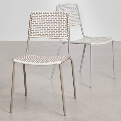 Veyra Stackable Dining Chair - Steel & Synthetic Wicker