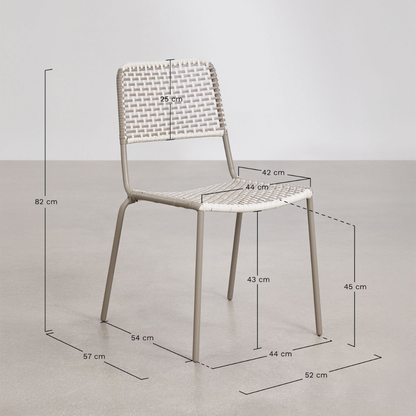 Veyra Stackable Dining Chair - Steel & Synthetic Wicker