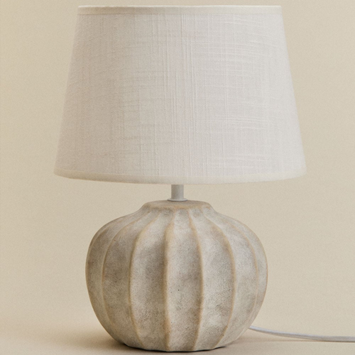 Yalira 30cm Ceramic and Linen Table Lamp with Neutral Shade