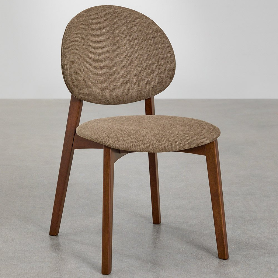 Yamena Dining Chair in Wood & Fabric – Modern Design