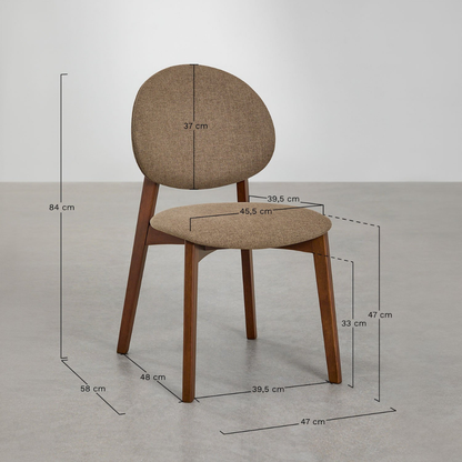 Yamena Dining Chair in Wood & Fabric – Modern Design