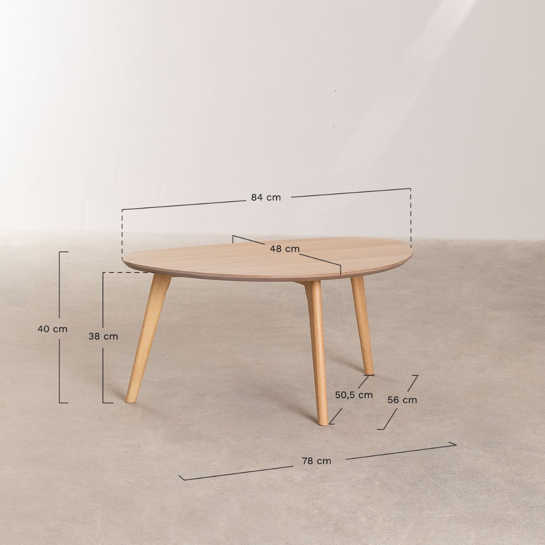 Yavik Side Table in MDF and Oak – Nordic Design
