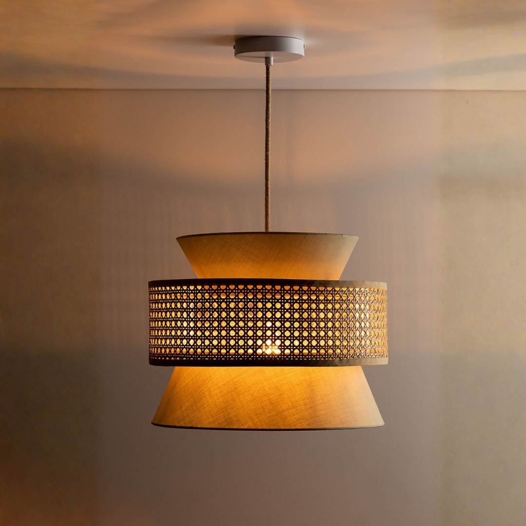 Yereh Rattan Hanging Ceiling Lamp Ø40 cm in Khaki Green