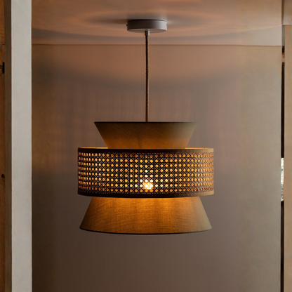 Yereh Rattan Hanging Ceiling Lamp Ø40 cm in Khaki Green