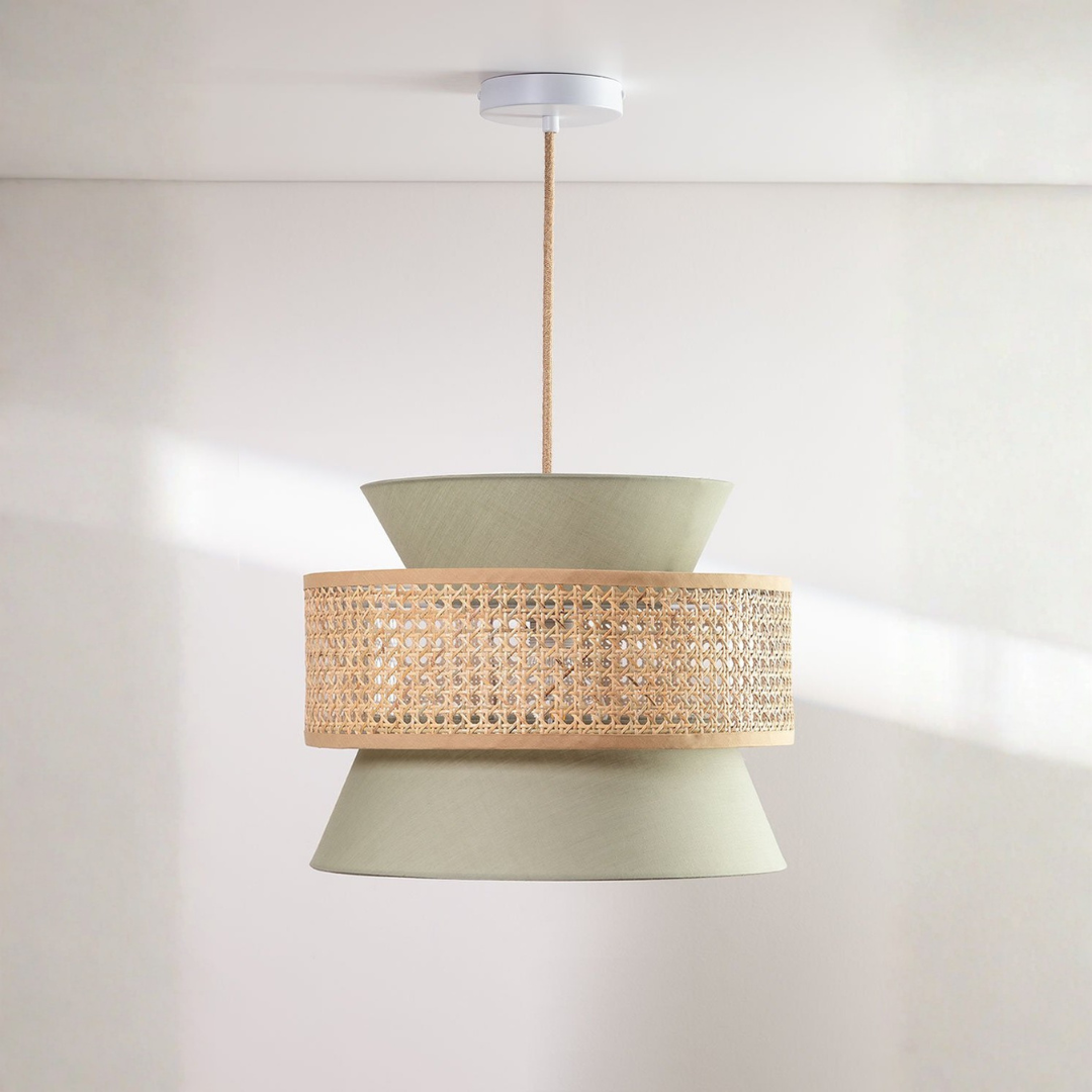 Yereh Rattan Hanging Ceiling Lamp Ø40 cm in Khaki Green