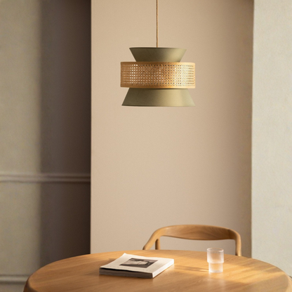Yereh Rattan Hanging Ceiling Lamp Ø40 cm in Khaki Green