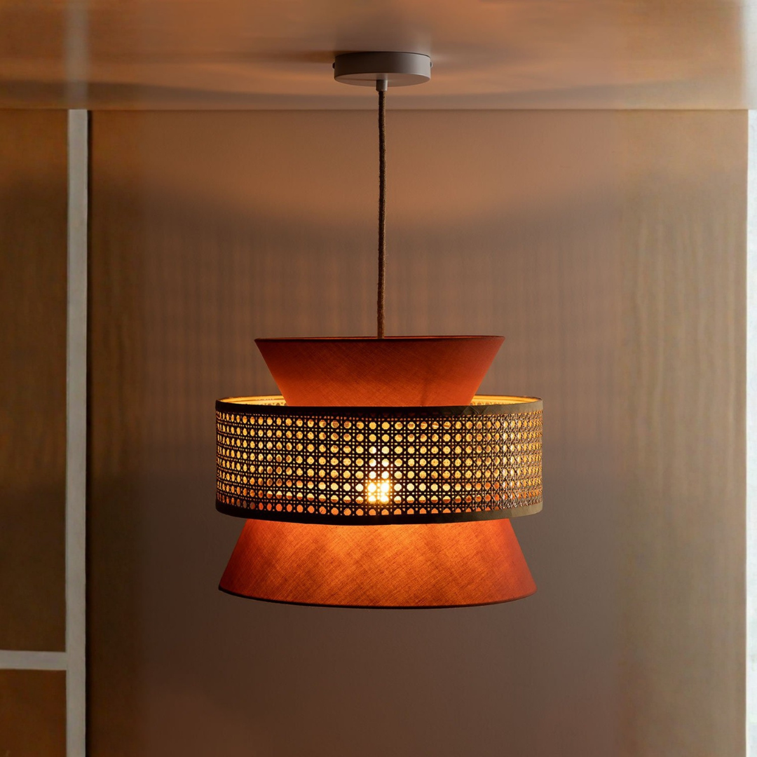 Yereh Rattan Hanging Ceiling Lamp Ø40 cm in Khaki Green