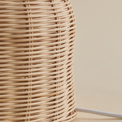 Zakai Rattan Table Lamp with Fabric Shade