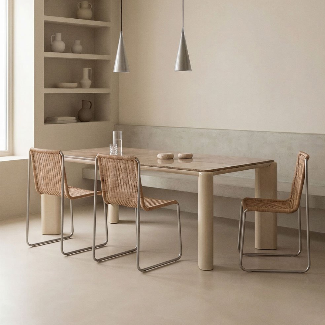 Zanzibar Rectangular Dining Table 220x100 cm MDF & Marble