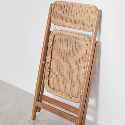 Zayma Acacia Wood Folding Dining Chair - Compact & Stylish
