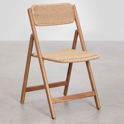 Zayma Acacia Wood Folding Dining Chair - Compact & Stylish