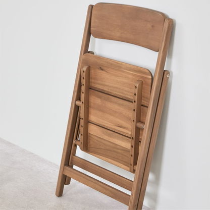Zayma Acacia Wood Folding Dining Chair - Compact & Stylish