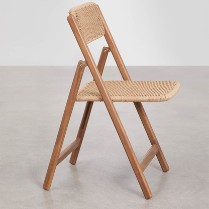 Zayma Acacia Wood Folding Dining Chair - Compact & Stylish